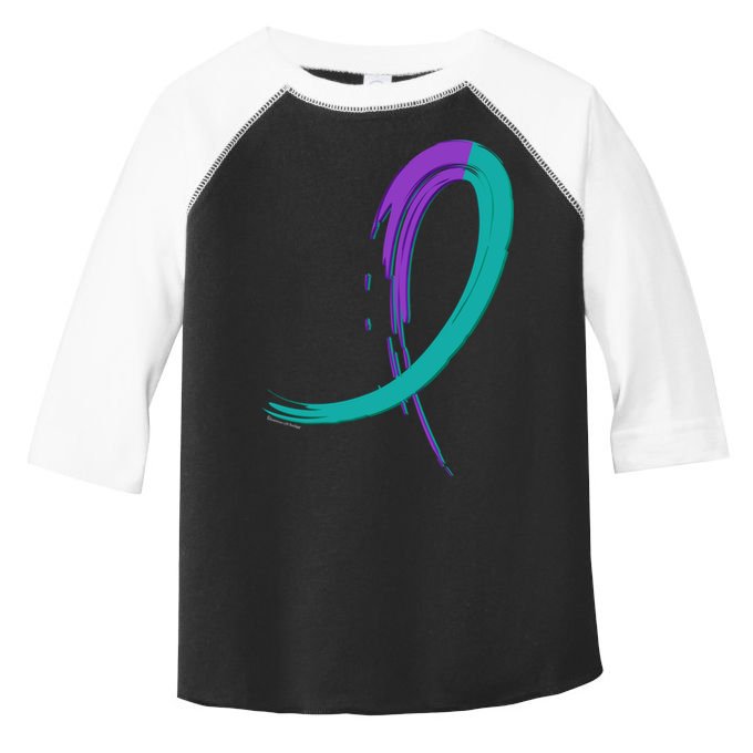 Suicide Prevention Cool Gift Purple And Teal Graffiti Ribbon Toddler Fine Jersey T-Shirt