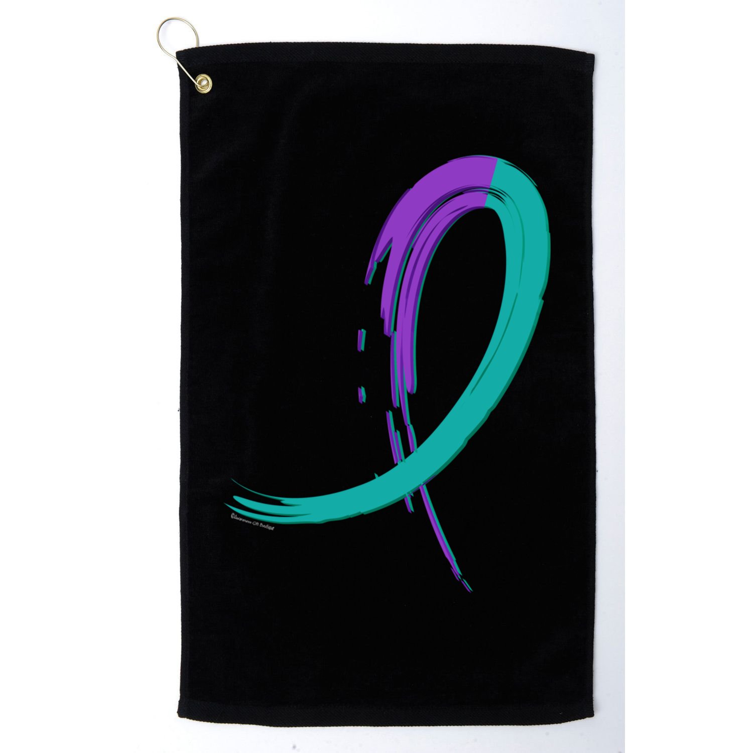 Suicide Prevention Cool Gift Purple And Teal Graffiti Ribbon Golf Towel