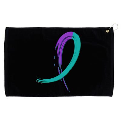 Suicide Prevention Cool Gift Purple And Teal Graffiti Ribbon Grommeted Golf Towel