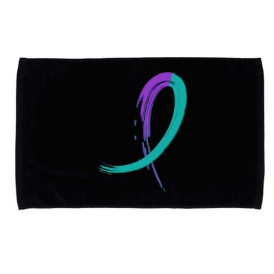 Suicide Prevention Cool Gift Purple And Teal Graffiti Ribbon Microfiber Hand Towel