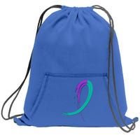 Suicide Prevention Cool Gift Purple And Teal Graffiti Ribbon Sweatshirt Cinch Pack Bag