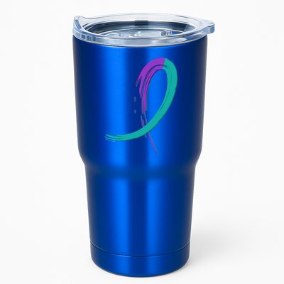 Suicide Prevention Cool Gift Purple And Teal Graffiti Ribbon Tumbler