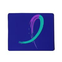 Suicide Prevention Cool Gift Purple And Teal Graffiti Ribbon Mousepad