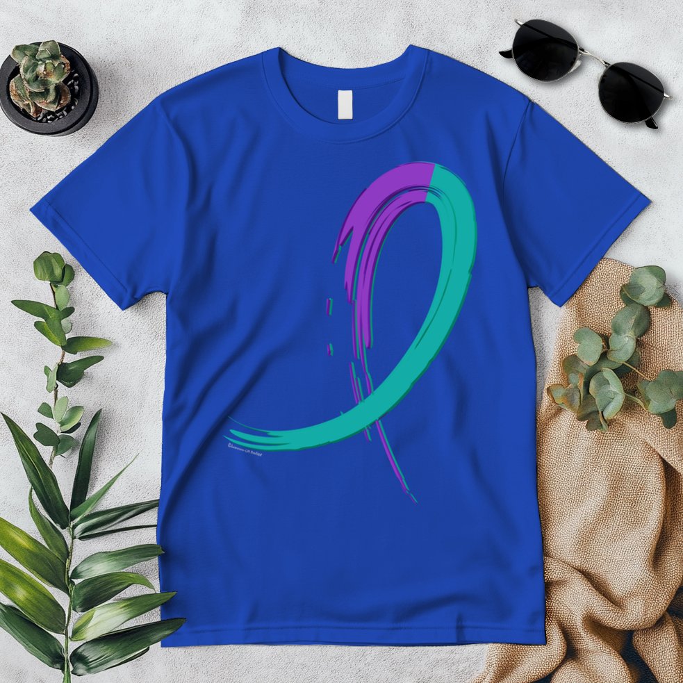 Suicide Prevention Cool Gift Purple And Teal Graffiti Ribbon Premium T-Shirt