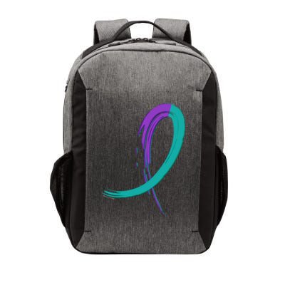 Suicide Prevention Cool Gift Purple And Teal Graffiti Ribbon Vector Backpack