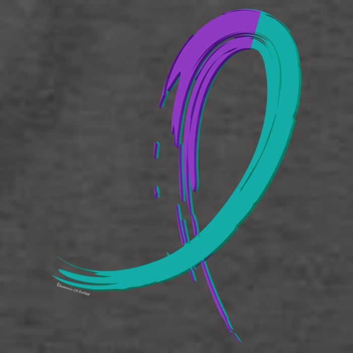 Suicide Prevention Cool Gift Purple And Teal Graffiti Ribbon Vector Backpack