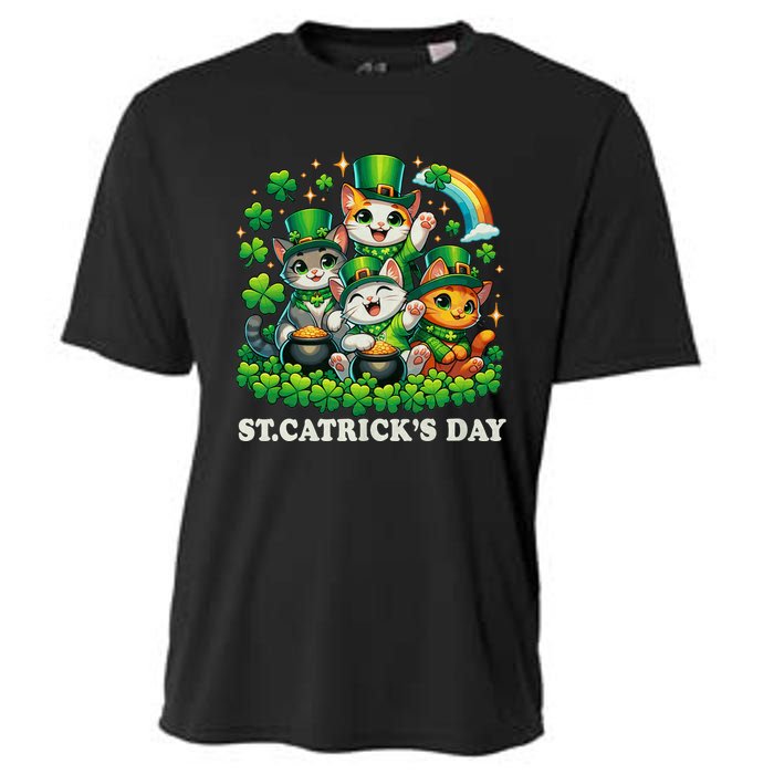 St Patricks Catricks Day Cats Saint Pattys Cooling Performance Crew T-Shirt