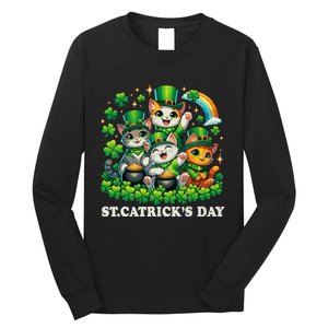 St Patricks Catricks Day Cats Saint Pattys Long Sleeve Shirt