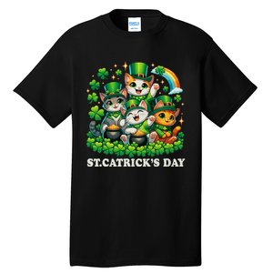 St Patricks Catricks Day Cats Saint Pattys Tall T-Shirt