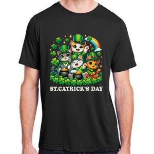 St Patricks Catricks Day Cats Saint Pattys Adult ChromaSoft Performance T-Shirt