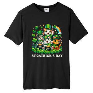 St Patricks Catricks Day Cats Saint Pattys Tall Fusion ChromaSoft Performance T-Shirt