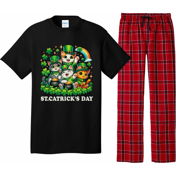 St Patricks Catricks Day Cats Saint Pattys Pajama Set