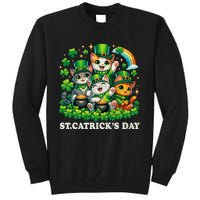 St Patricks Catricks Day Cats Saint Pattys Tall Sweatshirt