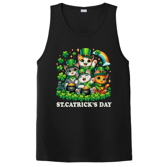 St Patricks Catricks Day Cats Saint Pattys PosiCharge Competitor Tank