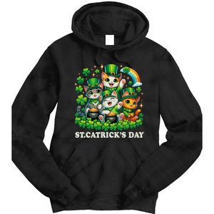 St Patricks Catricks Day Cats Saint Pattys Tie Dye Hoodie