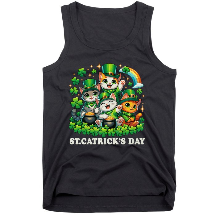 St Patricks Catricks Day Cats Saint Pattys Tank Top