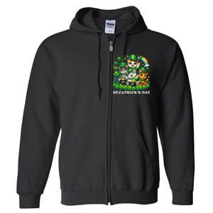 St Patricks Catricks Day Cats Saint Pattys Full Zip Hoodie