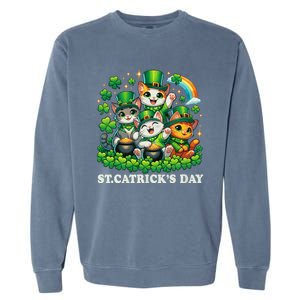 St Patricks Catricks Day Cats Saint Pattys Garment-Dyed Sweatshirt