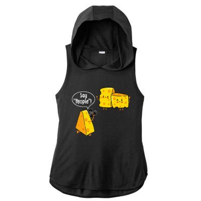 Say People Cheese Lover Food Dairy Milk Gouda Cheddar Brie Ladies PosiCharge Tri-Blend Wicking Draft Hoodie Tank