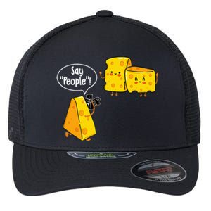 Say People Cheese Lover Food Dairy Milk Gouda Cheddar Brie Flexfit Unipanel Trucker Cap