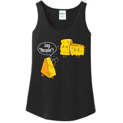 Say People Cheese Lover Food Dairy Milk Gouda Cheddar Brie Ladies Essential Tank