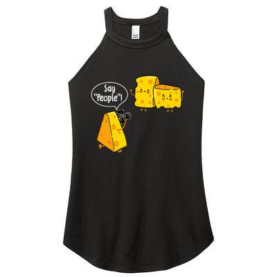 Say People Cheese Lover Food Dairy Milk Gouda Cheddar Brie Women’s Perfect Tri Rocker Tank