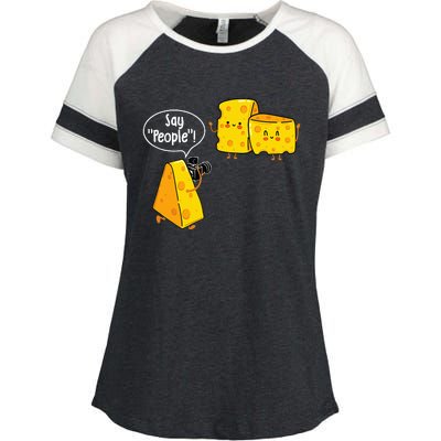 Say People Cheese Lover Food Dairy Milk Gouda Cheddar Brie Enza Ladies Jersey Colorblock Tee