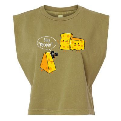 Say People Cheese Lover Food Dairy Milk Gouda Cheddar Brie Garment-Dyed Women's Muscle Tee