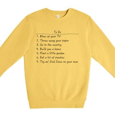 Spanish Pipedream Checklist Funny Gift Premium Crewneck Sweatshirt