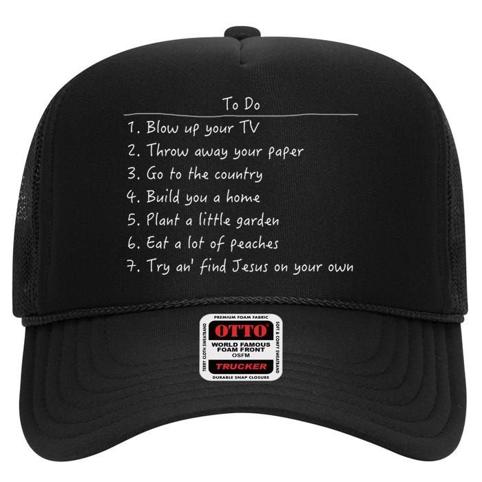 Spanish Pipedream Checklist Funny Gift High Crown Mesh Back Trucker Hat