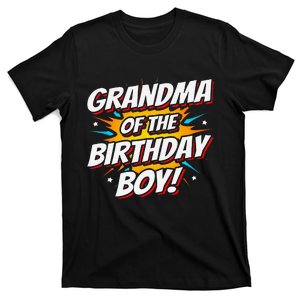 Superhero Party Comics Birthday Grandma Of Birthday Boy T-Shirt