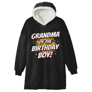 Superhero Party Comics Birthday Grandma Of Birthday Boy Hooded Wearable Blanket