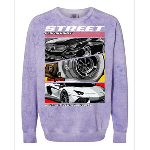 Street Performance Car Turbo Kit Design Colorblast Crewneck Sweatshirt