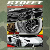 Street Performance Car Turbo Kit Design Legacy Tie Dye Trucker Hat