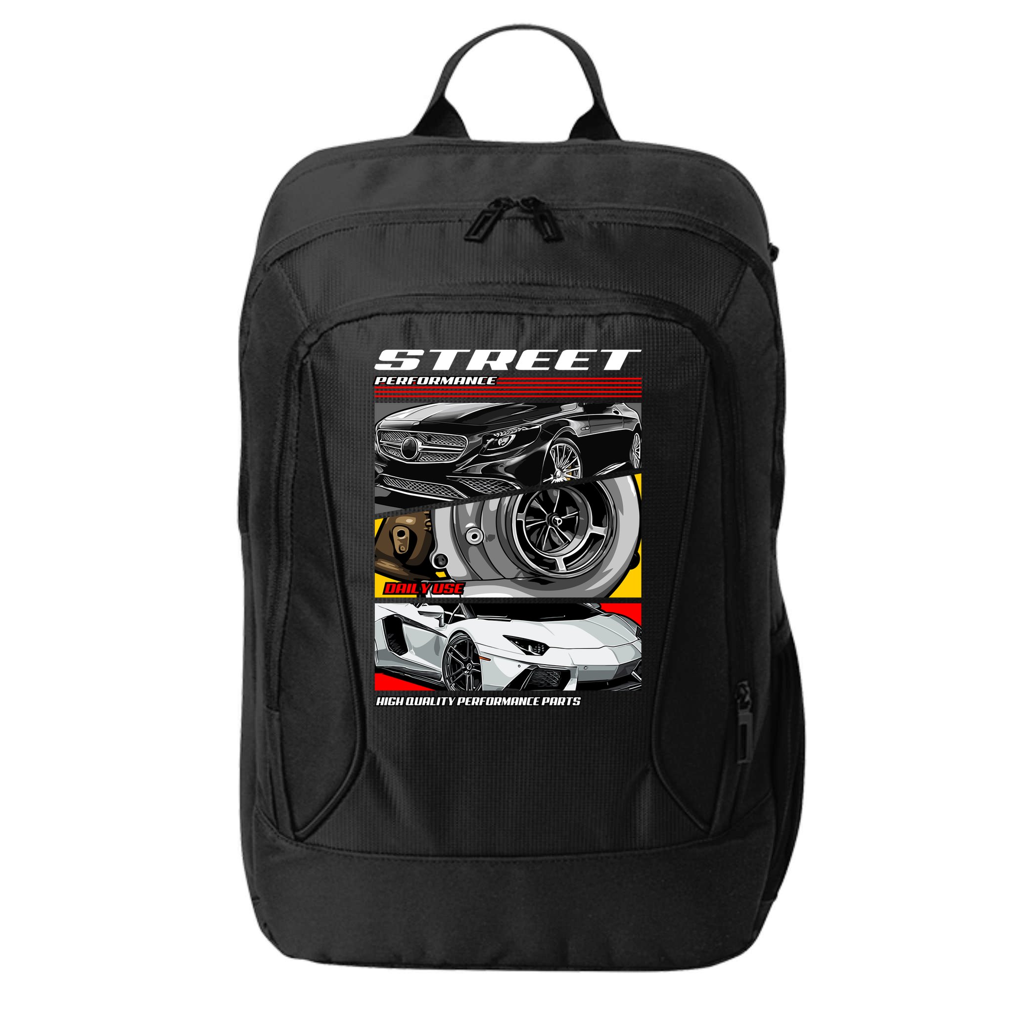 Street Performance Car Turbo Kit Design City Backpack