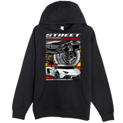 Street Performance Car Turbo Kit Design Premium Pullover Hoodie