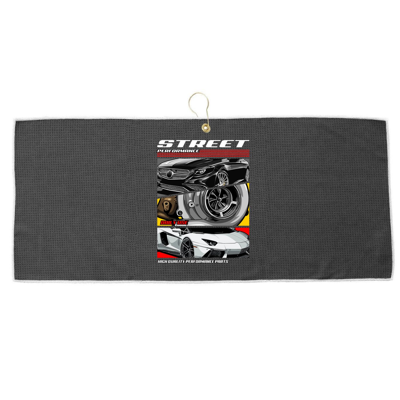 Street Performance Car Turbo Kit Design Large Microfiber Waffle Golf Towel