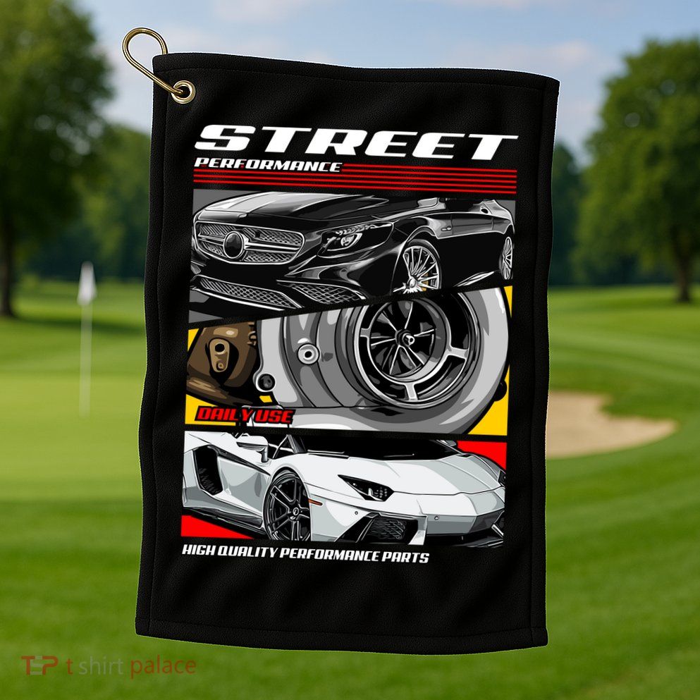 Street Performance Car Turbo Kit Design Golf Towel