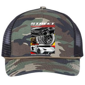 Street Performance Car Turbo Kit Design Retro Rope Trucker Hat Cap