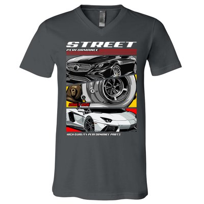 Street Performance Car Turbo Kit Design V-Neck T-Shirt