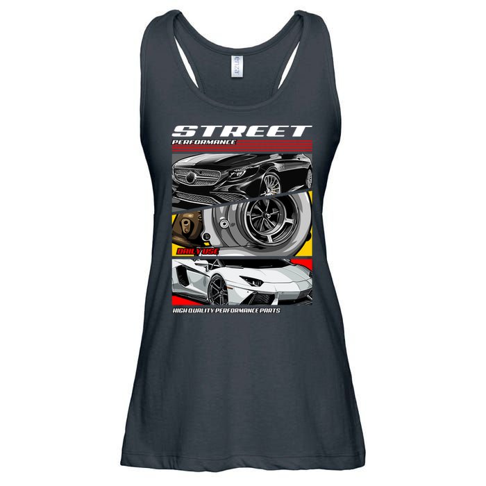 Street Performance Car Turbo Kit Design Ladies Essential Flowy Tank