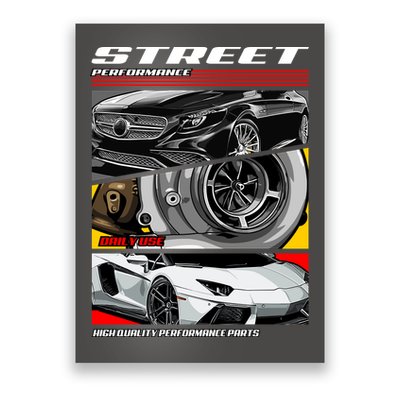 Street Performance Car Turbo Kit Design Poster