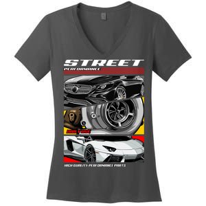 Street Performance Car Turbo Kit Design Women's V-Neck T-Shirt