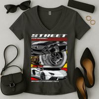 Street Performance Car Turbo Kit Design Women's V-Neck T-Shirt