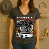 Street Performance Car Turbo Kit Design Women's V-Neck T-Shirt