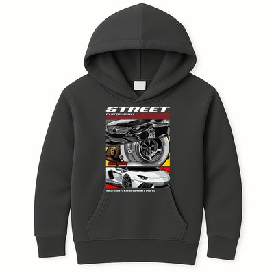 Street Performance Car Turbo Kit Design Kids Hoodie
