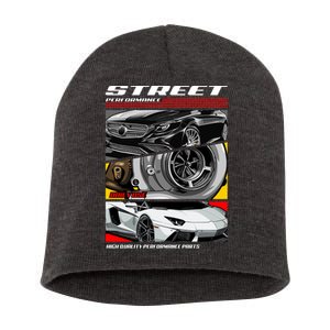 Street Performance Car Turbo Kit Design Short Acrylic Beanie