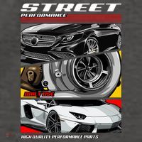 Street Performance Car Turbo Kit Design Vector Backpack
