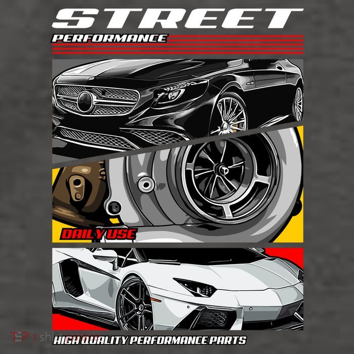 Street Performance Car Turbo Kit Design Vector Backpack