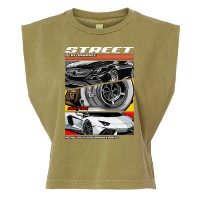 Street Performance Car Turbo Kit Design Garment-Dyed Women's Muscle Tee